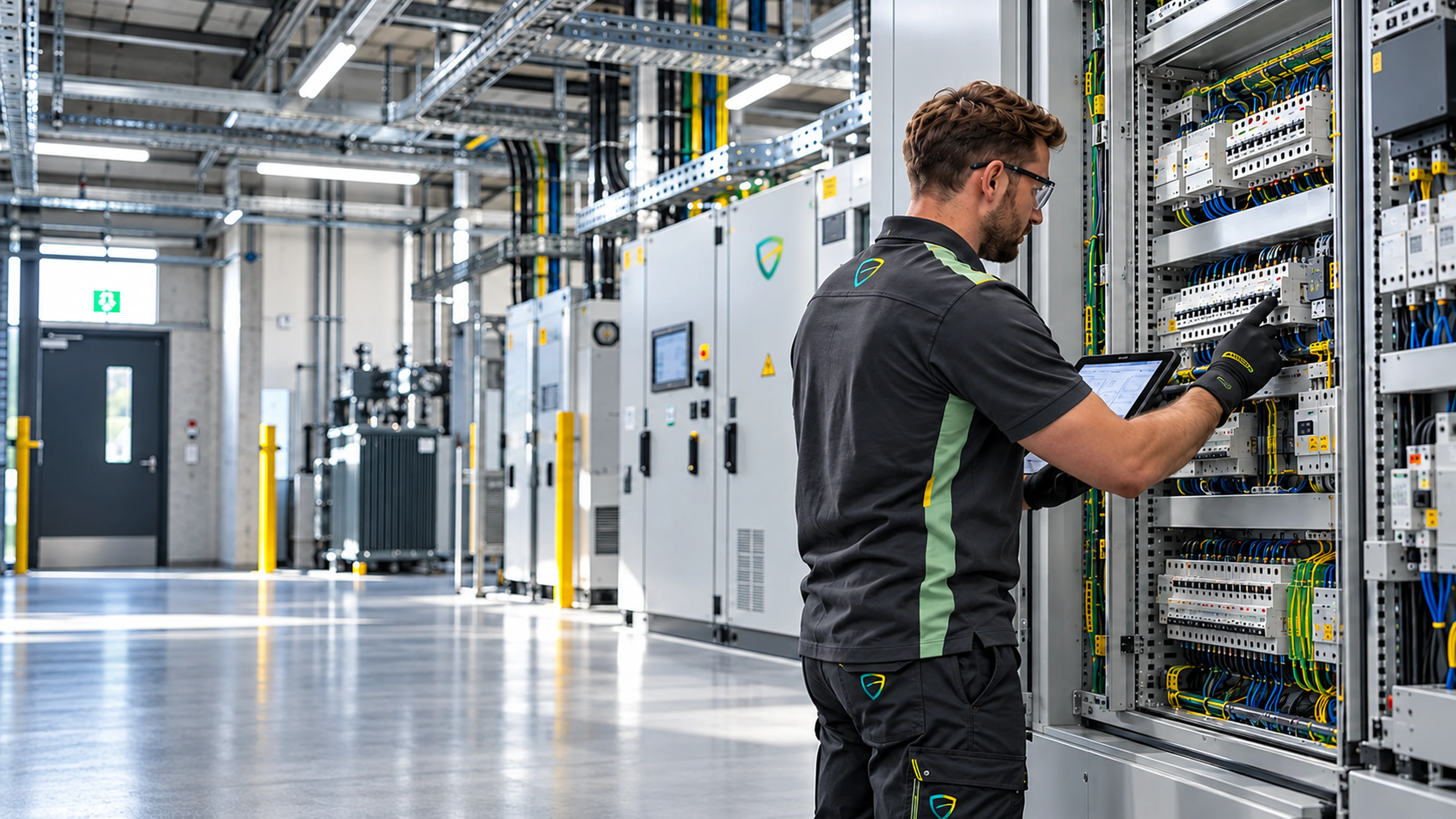 Fotorealistische Darstellung zum Bereich Prüfung ortsfester elektrischer Anlagen